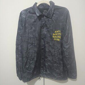 Anti Social Social Club Camouflage Jacket Yellow Logo Size S